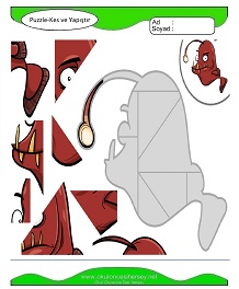 Puzzle Kes Yapıştır Çalışma Sayfaları